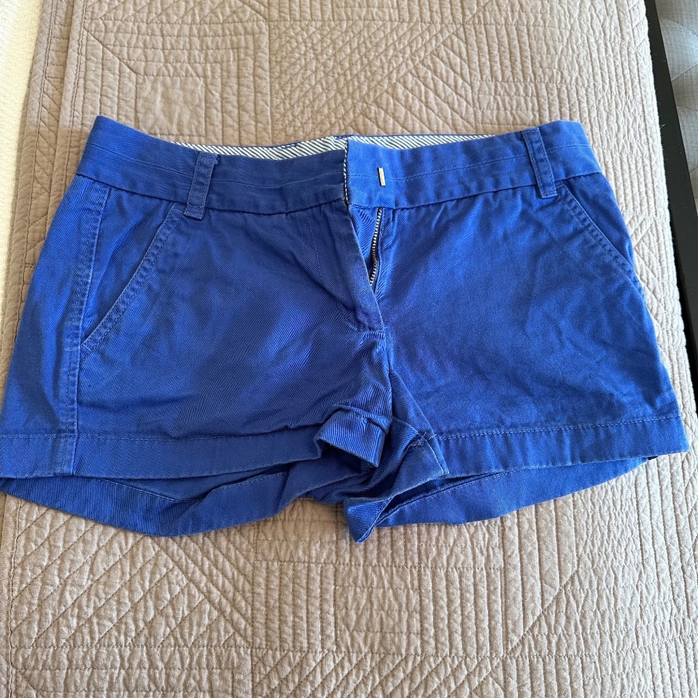 J CREW WOMEN’S CHINO SHORTS ROYAL BLUE SIZE 2